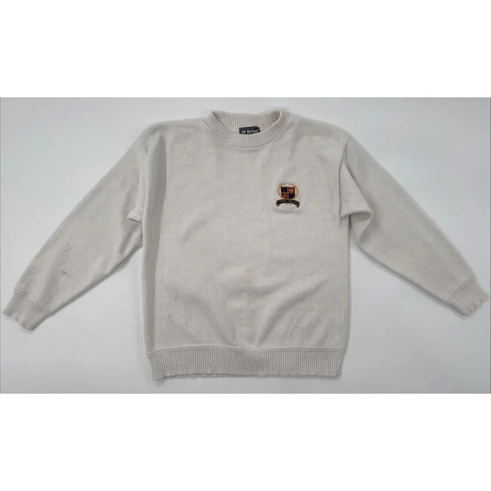 Vintage 80s Mc Briar Sweater Mens Medium Top Guns Crest Pullover Preppy USA Made